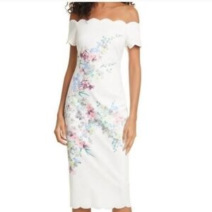 Ted Baker Floral Off the Shoulder Dress